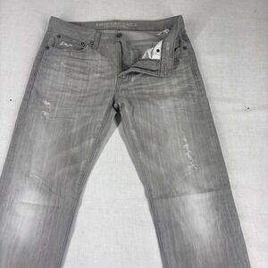 American Eagle Jeans Mens 31x32‎ Gray Slim Fit Distressed Stretch Denim Pants